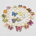 Julia Wang – lot de 20 breloques papillon en émail mixte anneaux circulaires pendentif