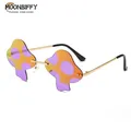 Lunettes de soleil sans monture pour hommes et femmes lunettes de soleil de forme concave lunettes