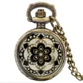 Montre de poche à Quartz Mini fleur pour femmes collier pendentif chaîne accessoire d'horloge