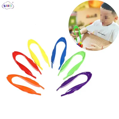 Pince à épiler en plastique multicolore pour enfants jouets éducatifs outils d'expérimentation