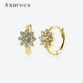 ANDYWEN-Boucles d'oreilles créoles en argent regardé 925 pour femme 8.5mm fleur rock punk clips