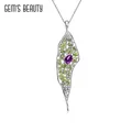 GEM'S BEAUTY – collier d'améthyste naturelle fait à la main pendentif péridot en argent Sterling