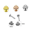 Boucle d'oreille en acier inoxydable 316L serpent abeille Labret lèvre langue clou à dos plat pour