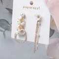 MWSONYA-Boucles d'oreilles pendantes coréennes pour femmes bijoux doux perle fleur gland cadeau