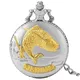 Montre de poche à Quartz de luxe pour hommes Design de pêche pendentif poisson en or horloge