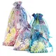 Sacs cadeaux en organza emballage de bijoux cadeau de mariage motif d'arbre de proximité 7x9 cm