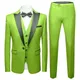 Costume de Marié Vert Lime sur Mesure pour Homme Smoking de Marié Patricia Revers Noir Blazer de