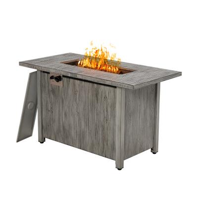 Costway 43 Inch 50,000 BTU Propane Fire Pit Table with Removable Lid-Gray