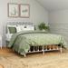 Full Size Metal Platform Bed W/ Headboard & Footboard, White