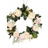 Valentine s Day Peony Garland Handmade Wreaths Home Decoration Wreath Valentine s Day Easter Decor Artificial Flower Door Wreath 15.7 Inch for Front Door Wall Wedding Home Decoration