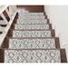 0.6 x 9 W in Stair Treads - Symple Stuff Nielsville Stair Carpet Treads Gray/White 9"x28" Machine Washable Stair Grips Non-Slip w/ Rubber Backing Synthetic Fiber | Wayfair