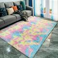 Soft Area Rug Fluffy Rug Tie-dye Gradient Shaggy Rug For Bedroom Living Room Soft Area Rug Fluffy Rug Tie-dye Gradient Shaggy Rug For Bedroom Living Room Home Decor Soft Rainbow Color 50*80CM