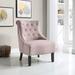 Slipper Chair - Red Barrel Studio® Aimon 27" W Tufted Linen Slipper Chair Linen/Fabric in Pink | 36 H x 27 W x 32.5 D in | Wayfair