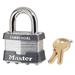 No. 1 Laminated Steel Padlock 5/16 in dia 3/4 in W x 15/16 in H Shackle Silver/Gray Keyed Different Keyed Varies | Bundle of 5 Boxes