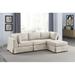 Brown Sectional - Wade Logan® Arkham 104.5" Wide Reversible Modular Corner Sectional w/ Ottoman Polyester | 33.5 H x 104.5 W x 67 D in | Wayfair