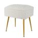 Mercer41 Toslon Vanity Stool Polyester/Wood/Upholstered in Brown/Gray/White | 18.5 H x 12.6 W x 16.9 D in | Wayfair