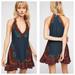 Free People Dresses | Free People Steal The Sun Boho Mini Dress/Tunic Blue Size Xs | Color: Blue/Red | Size: Xs