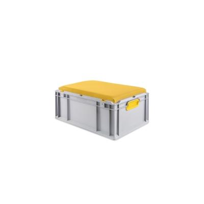 PROREGAL Eurobox NextGen Seat Box Gelb | HxBxT 26,5x40x60cm | 44 Liter | Griffe geschlossen | Eurobehälter, Sitzbox, Transportbox, Transportbehälter Image