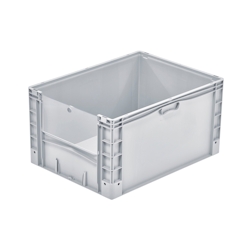 PROREGAL Euro-Norm Großbehälter Insight Cover | HxBxT 42x60x80cm | 168 Liter | Grau | Eurobehälter, Transportbox, Transportbehälter, Stapelbehälter Image