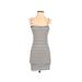 Forever 21 Casual Dress - Mini Square Sleeveless: White Stripes Dresses - Women's Size Small
