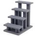 Tucker Murphy Pet™ 24" 4-step Pet Stairs Carpeted Ladder Ramp 8 Scratching Post Cat Tree Climber Carpet in Gray | 24 H x 16 W x 24 D in | Wayfair