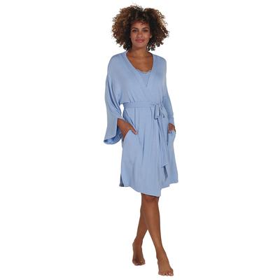 K Jordan Knit Robe (Size XL) Cornflower Blue, Rayon,Spandex