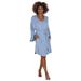 K Jordan Knit Robe (Size 2X) Cornflower Blue, Rayon,Spandex