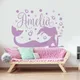 Autocollant Mural Personnalisé avec Nom de Petite Fille Décalcomanie de Style Sirène Décor de