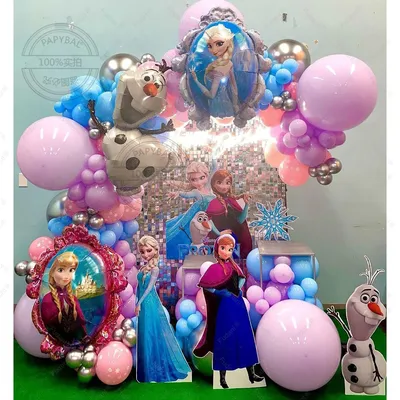 Kit de guirxiété d'arc de ballons en aluminium Disney Frozen reine Elsa et Anna décorations de