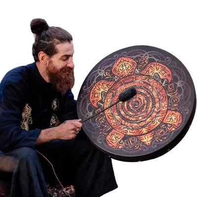 Décoration de maison tambour rond et Vintage Totem tambour tortue tambour de sibérien musique