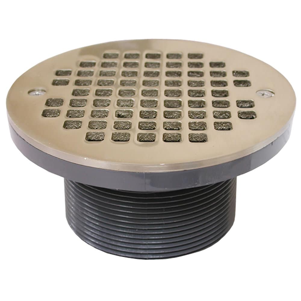 Jones Stephens D56406 3-1/2" PVC Spud with 6" Round Bronze Strainer