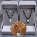 Colliers magnétiques jumelés pour couples pendentif coeur en pierre bijoux de rencontre cadeau de