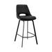 HomeRoots 30" Elegant Black Faux Leather and Black Metal Armless Swivel Bar Stool - 17 x 41 x 21