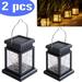 DEELLEEO 2 Pack Solar Lights Outdoor Hanging Solar Lantern Solar Garden Lights for Patio Landscape Yard Warm White star Dusk to Dawn