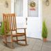 Ktaxon Wooden Rocking Chair Wood Rocker w/ Armrest and High Back for Home and Garden Deck Terrace Original Color