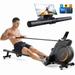 UPGO Magnetic Rowing Machine 350lbs Weight Capacity and 8 Level Resistance Foldable Rower for Home with LCD Monitor