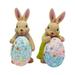 Easter Bunny with Egg Decorations Resin Rabbit Spring Easter Figurines Decoration Accessories for Party Home Holiday Decor