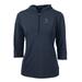 Women's Cutter & Buck Navy Los Angeles Angels Virtue Eco Pique 3/4 Sleeve Half-Zip Pullover Hoodie