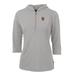 Women's Cutter & Buck Gray New York Mets Virtue Eco Pique 3/4 Sleeve Half-Zip Pullover Hoodie