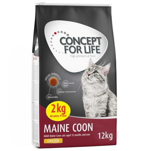 10 + 2 kg Maine Coon Chicken Concept for Life Katzenfutter trocken