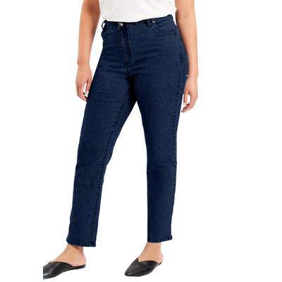 Plus Size Women's June Fit Straight-Leg Jeans by June+Vie in Dark Blue (Size 22 W)