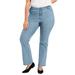 Plus Size Women's Curvie Fit Bootcut Jeans by June+Vie in Light Blue (Size 10 W)