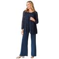 Plus Size Women's 3-piece Lace Jacket/Tank/Pant Set by Woman Within in Navy (Size 24 W)