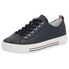 Plateausneaker REMONTE, Damen, Gr. 43, blau (nachtblau), Leder, unifarben, sportlich, Schuhe, mit herausnehmbarer Einlage, Freizeitschuh, Halbschuh, Schnürschuh