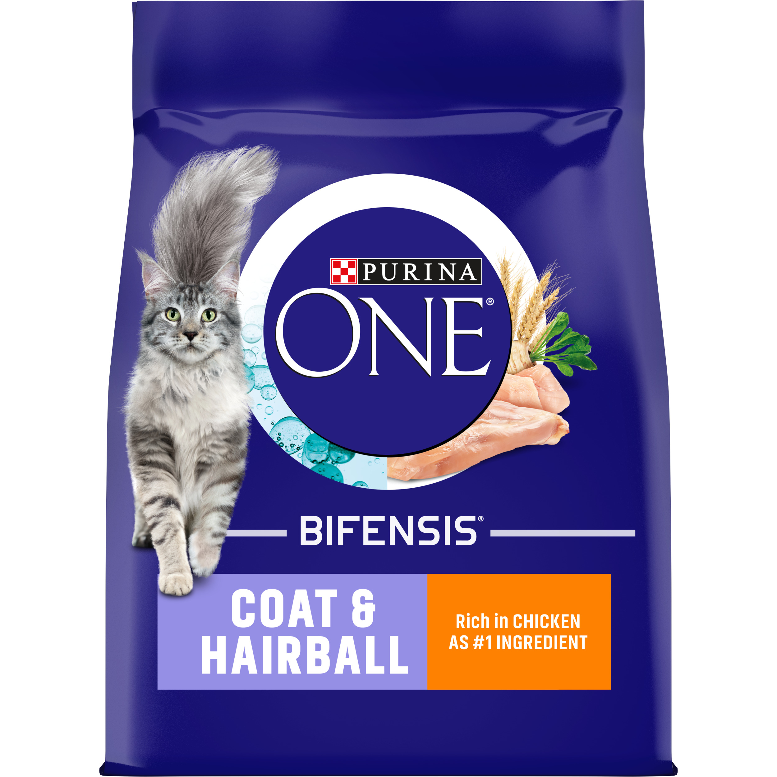 2.8kg Coat & Hairball Chicken Purina ONE Dry Cat Food
