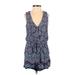 Romper Plunge Sleeveless: Blue Rompers - Women's Size X-Small