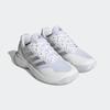 Tennisschuh ADIDAS PERFORMANCE "GAMECOURT 2.0", Gr. 41, weiß (cloud weiß, silber metallic, cloud weiß), Textil, Synthetik, sportlich, Schuhe, geeignet für Hartplatz und Sandplatz