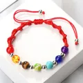 Bracelet Reiki 7 Chakra en pierre naturelle corde tressée Yoga guérison couleur or perles en