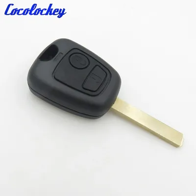 Cocolockey – coque de clé télécommande pour PEUGEOT et citroën 2 boutons sans Logo 307 107 207