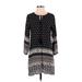 Boohoo Casual Dress - Shift: Black Fair Isle Dresses - Women's Size 4